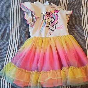 Unicorn Dress with Rainbow Tulle Skirt